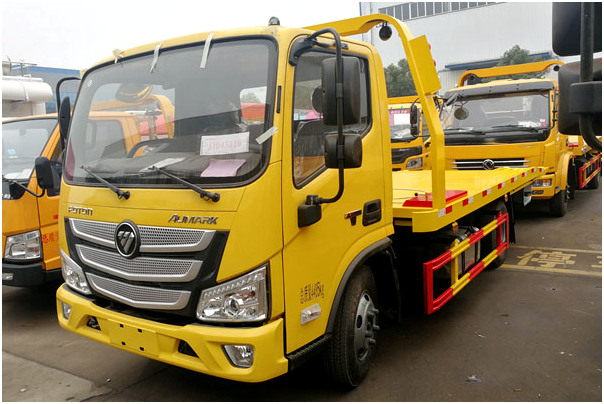 福田歐馬可S3一拖二藍牌平板清障車